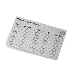 Martha Stewart Measuring & Conversion Chart Stainless Steel Magnetic 5 x 3 nwt